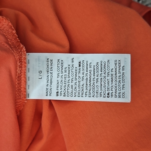 Chico's Knit And Woven Trapeze Top Tangerine Size Large - Picture 5 of 6